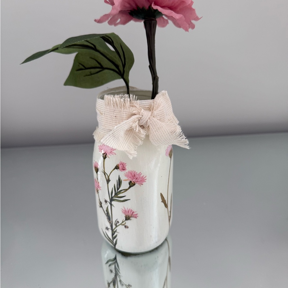 Floral Pink and White Decorative Vase